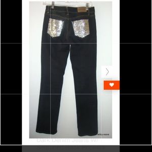 Rocawear dark denim jeans with sequins size 9‎